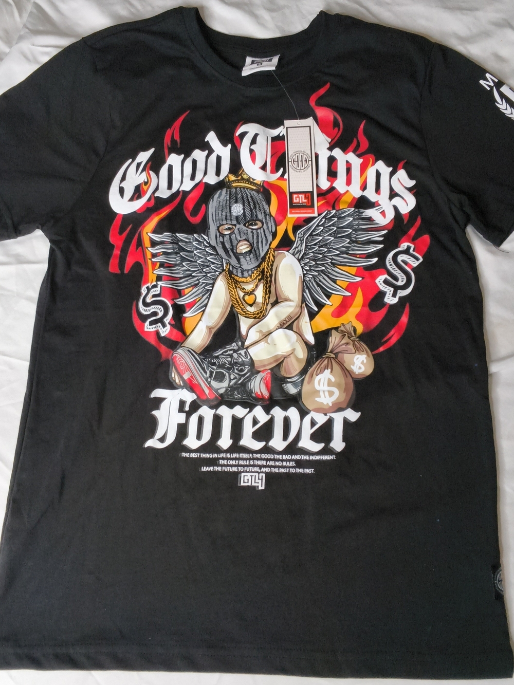 Good Things Forever Black Graphic Short Sleeve Tee